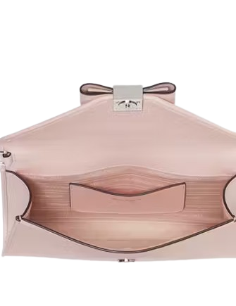 Kate Spade New York Morgan Bow Embellished Patent Leather Envelope Flap Crossbody Crepe Pink