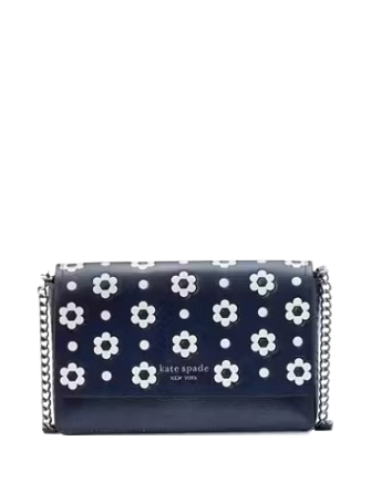 Kate Spade New York Morgan Daisy Dot Flap Chain Wallet Parisian Navy
