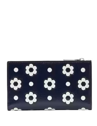 Kate Spade New York Morgan Daisy Dot Small Slim Bifold Wallet Parisian Navy