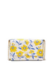 Kate Spade New York Morgan Sunshine Floral Printed Flap Chain Wallet Cream