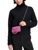 Kate Spade New York Natasha Metallic Pebbled Leather Chain Card Case Crossbody Bikini Pink