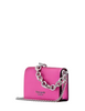 Kate Spade New York Natasha Metallic Pebbled Leather Chain Card Case Crossbody Bikini Pink