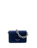 Kate Spade New York Natasha Metallic Pebbled Leather Chain Card Case Crossbody Navy