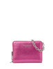 Kate Spade New York Natasha Metallic Pebbled Leather Chain Compact Wristlet Bikini Pink