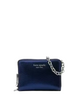 Kate Spade New York Natasha Metallic Pebbled Leather Chain Compact Wristlet Navy