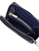 Kate Spade New York Natasha Metallic Pebbled Leather Chain Compact Wristlet Navy