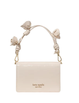 Kate Spade New York Natasha Patent Rose Strap Mini Bag  Cashew 