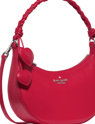 Kate Spade New York Nova Braided Strap Shoulder Bag Cherry Rouge