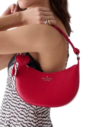 Kate Spade New York Nova Braided Strap Shoulder Bag Cherry Rouge