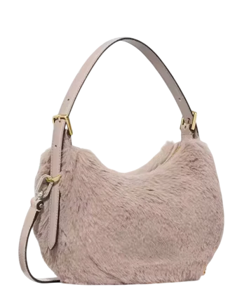 Kate Spade New York Nova Faux Fur Small Crescent Shoulder Bag  Cozy Grey 