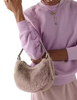 Kate Spade New York Nova Faux Fur Small Crescent Shoulder Bag  Cozy Grey 