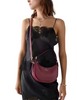 Kate Spade New York Nova Textured Patent Leather Small Crescent Shoulder Bag Red Jam