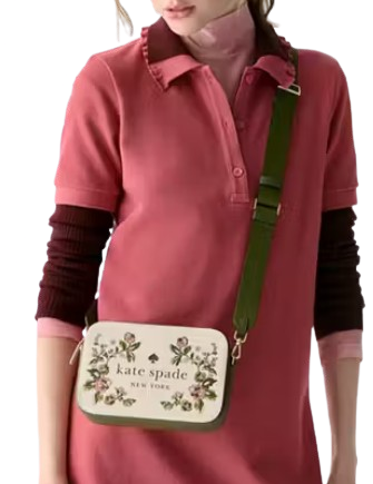 Kate Spade New York Oh Snap Floral Camera Bag  Meringue 