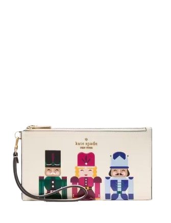 Kate Spade New York Oh What Fun Nutcracker Double Zip Wristlet Meringue