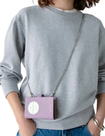 Kate Spade New York Page Turner Card Holder Crossbody Market Purple