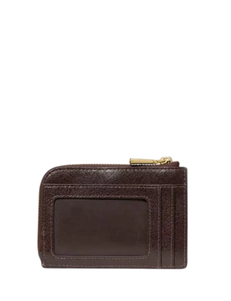 Kate Spade New York Patent Mini Zip Card Case Hot Fudge