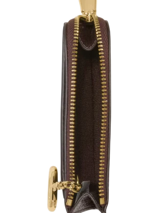 Kate Spade New York Patent Mini Zip Card Case Hot Fudge