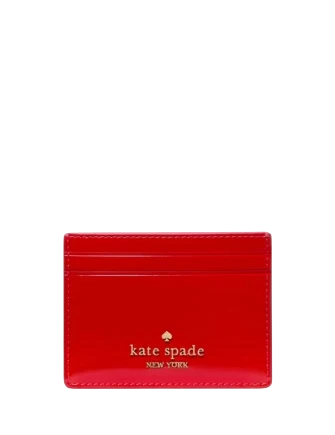 Kate Spade New York Patent Small Slim Card Holder KS Bright Red 