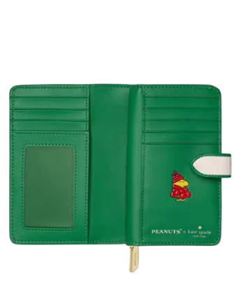 Kate Spade New York Peanuts X KSNY Medium Bifold Wallet Cream