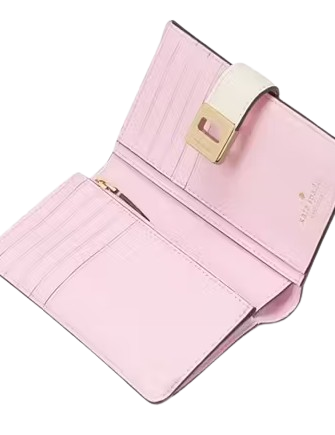 Kate Spade New York Phoebe Floral Applique Turnlock Medium Wallet Meringue