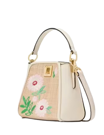 Kate Spade New York Phoebe Straw Mini Top Handle Crossbody Natural