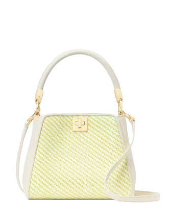 Kate Spade New York Phoebe Straw Small Top Handle Bag  Lime Slushy 
