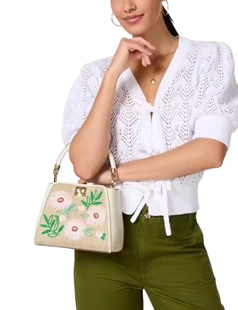 Kate Spade New York Phoebe Straw Small Top Handle Bag  Natural 