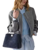 Kate Spade New York Phoebe Suede Embroidered Medium Top Handle Bag Blazer Blue