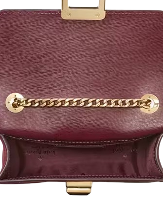 Kate Spade New York Phoebe Suede Turnlock Mini Flap Crossbody Dark Merlot 