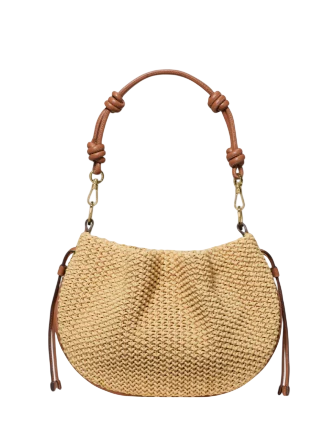 Kate Spade New York Pinch Straw Crossbody Bag Natural