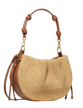 Kate Spade New York Pinch Straw Crossbody Bag Natural