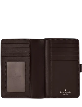 Kate Spade New York Quilted Suede Medium Bifold Wallet Hot Fudge