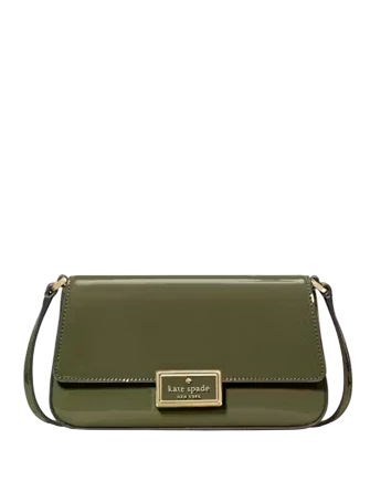Kate Spade New York Reegan Patent Mini Flap Crossbody Enchanted Green