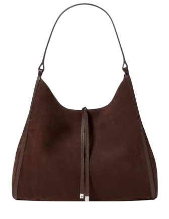 Kate Spade New York Reese Suede Large Shoulder Bag Hot Fudge