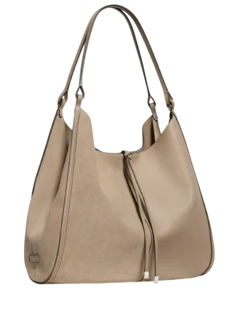 Kate Spade New York Reese Suede Large Shoulder Bag Timeless Taupe