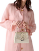 Kate Spade New York Riley Snake Embossed Small Top Handle Bag  Natural 