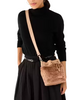 Kate Spade New York Rosie Faux Fur Small Bucket Bag Light Fawn