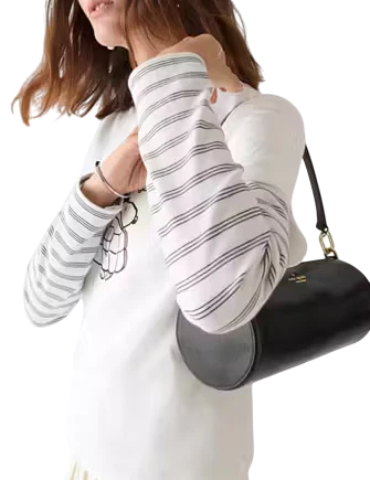 Kate Spade New York Roulette Glazed Leather Medium Shoulder Bag Black