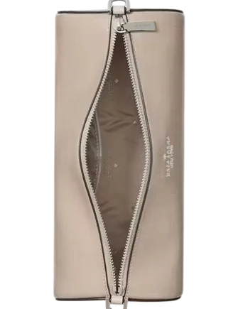 Kate Spade New York Roulette Glazed Leather Medium Shoulder Bag Quartz Pebble