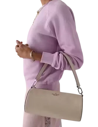 Kate Spade New York Roulette Glazed Leather Medium Shoulder Bag Quartz Pebble