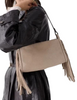 Kate Spade New York Rue Fringed Suede Shoulder Bag Timeless Taupe