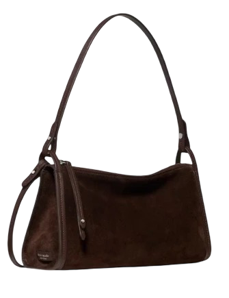 Kate Spade New York Rue Suede Shoulder Bag Hot Fudge