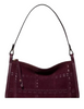 Kate Spade New York Rue Woven Suede Shoulder Bag Deep Cherry