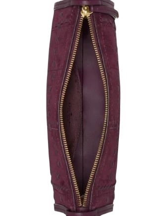 Kate Spade New York Rue Woven Suede Shoulder Bag Deep Cherry