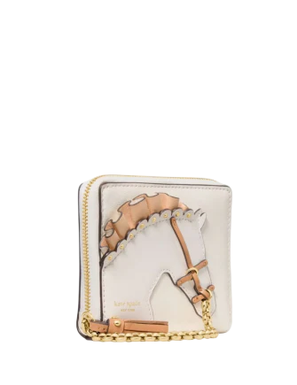 Kate Spade New York Saddle Up Compact Wallet  Cashew Milk 