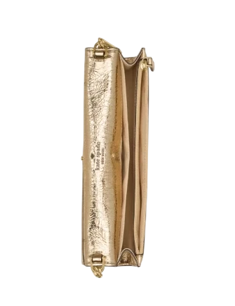 Kate Spade New York Scarlett Metallic Wallet On Chain  Gold