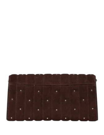 Kate Spade New York Scarlett Quilted Suede Wallet On Chain Hot Fudge 