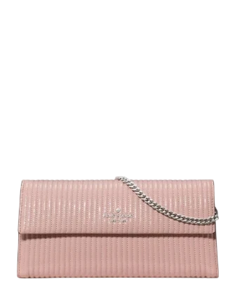 Kate Spade New York Scarlett Shiny Quilted Wallet On Chain Rose Smoke