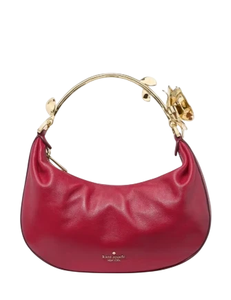 Kate Spade New York Selene Metal Floral Handle Bag Red Jam