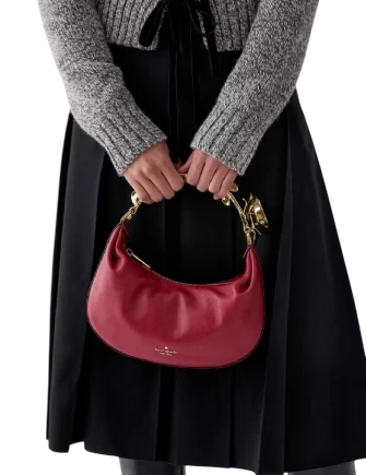 Kate Spade New York Selene Metal Floral Handle Bag Red Jam